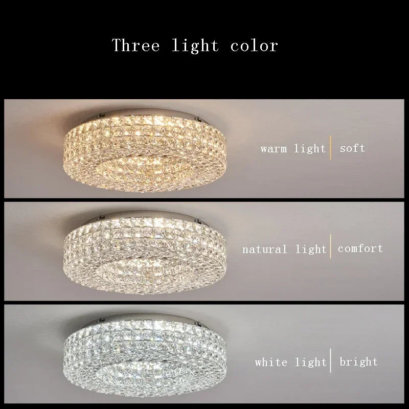 Afralia™ Crystal LED Ceiling Chandelier: Modern Luxury for Living Room Bedroom Home Decor