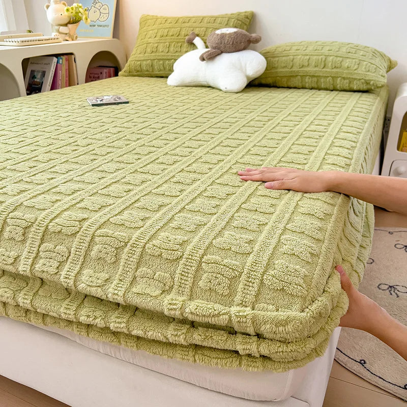 Afralia™ Taffeta Jacquard Bear Fitted Mattress Cover Queen Protector