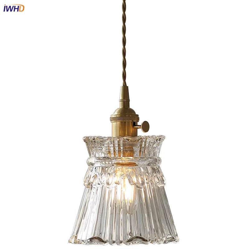 Afralia™ Modern Clear Glass Pendant Lights for Coffee Study Bedroom, Adjustable Copper Wire Lighting Fixtures