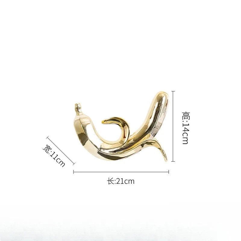 Afralia™ Golden Banana Figurine Resin Decorative Statue Home Décor Figurine