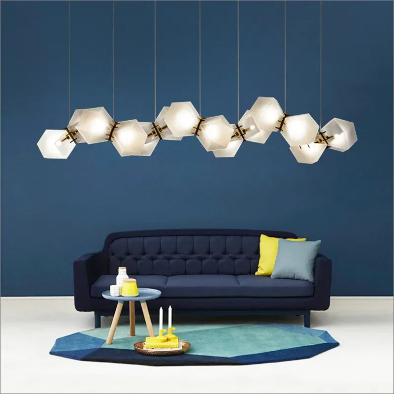 Afralia™ E14 LED Glass Pendant Light - Modern Luxury Hanging Chandelier