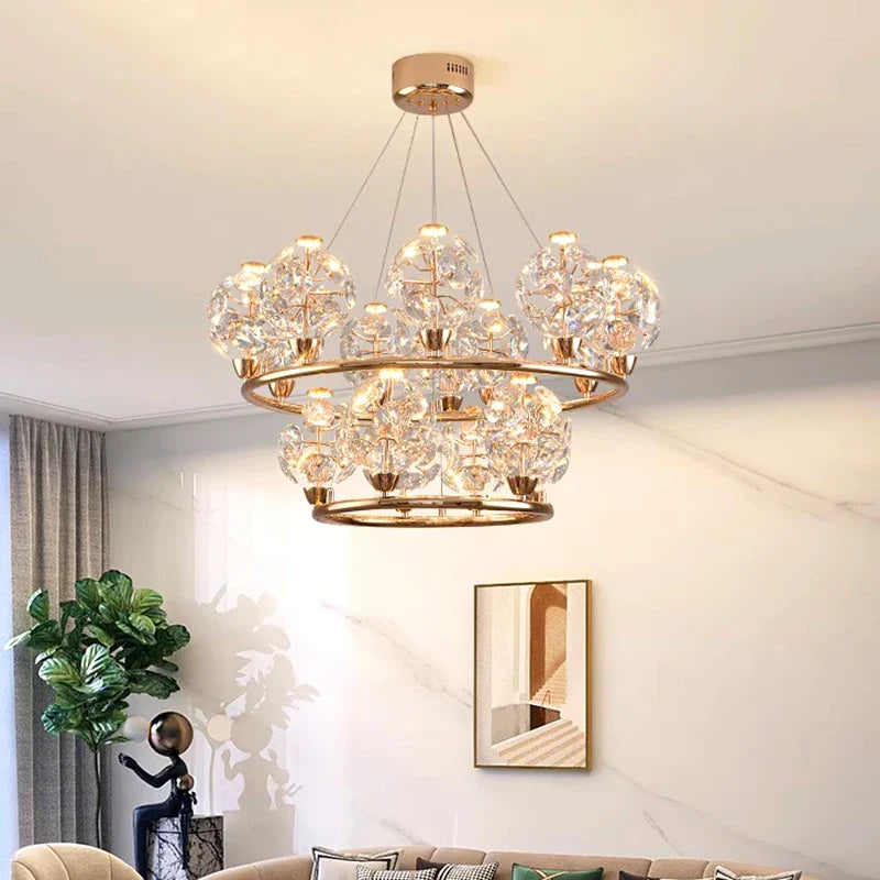 Afralia™ Modern LED Chandelier Ceiling Lamp for Living Room Lighting