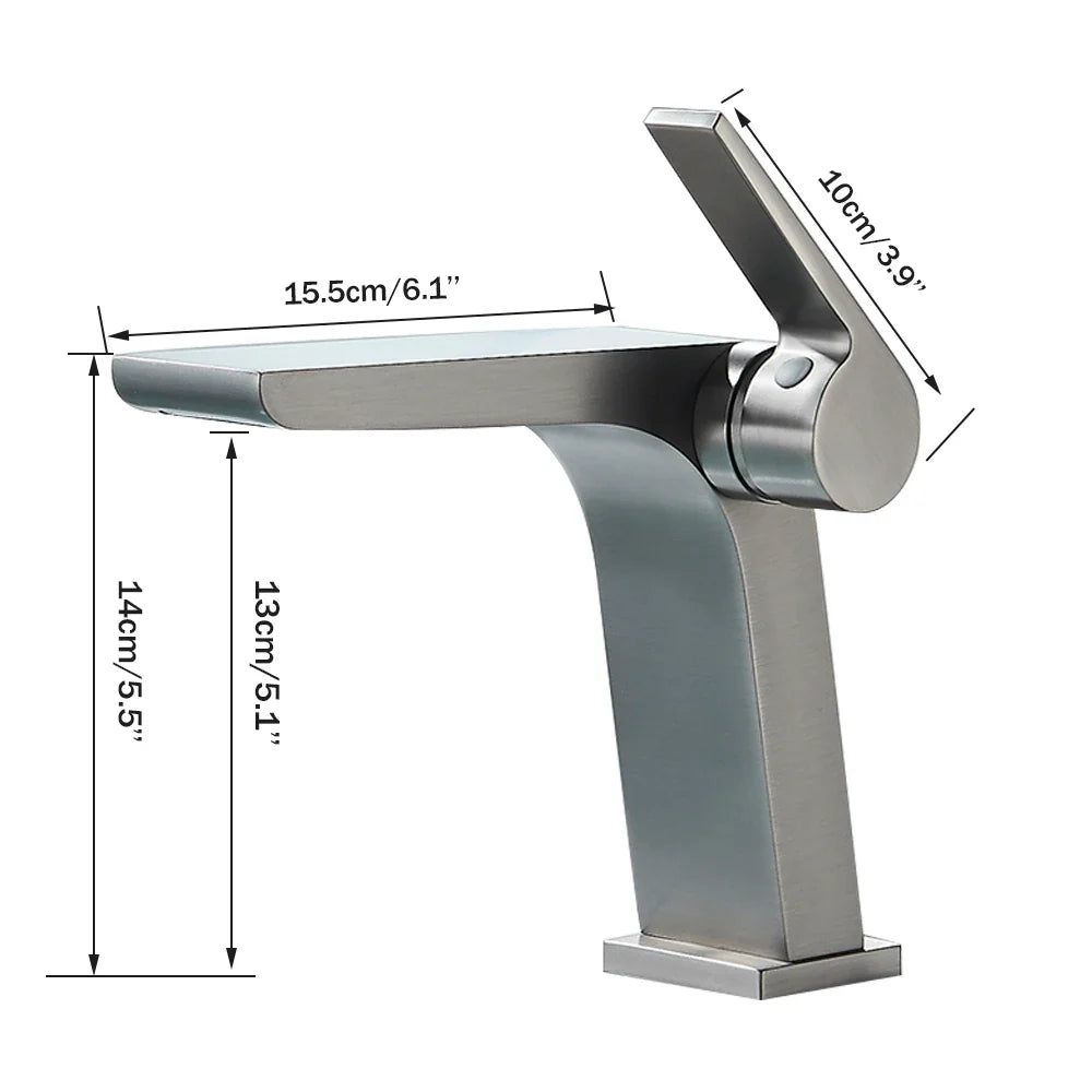 Afralia™ Gun Grey Basin Faucet: Modern Deck Mounted Sink Mixer Tap for Luxury Bathrooms