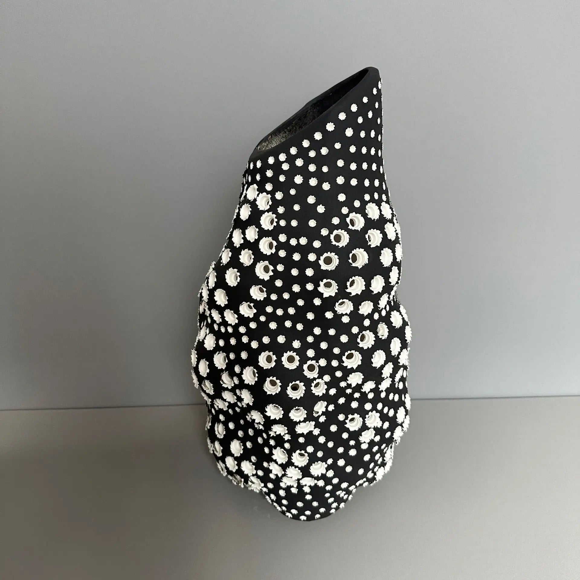 Afralia™ Polka-dot Hollow Ceramic Vase - Handcrafted Home Decor - Irregular Pattern