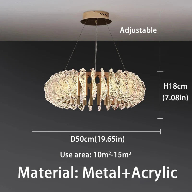 Afralia™ Gold Bloom Coral Ceiling Chandelier, LED Pendant Light for Living Room.