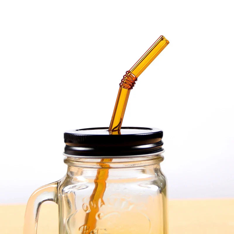 Afralia™ Glass Straws Set - Eco-Friendly Reusable Colorful Drinking Tubes