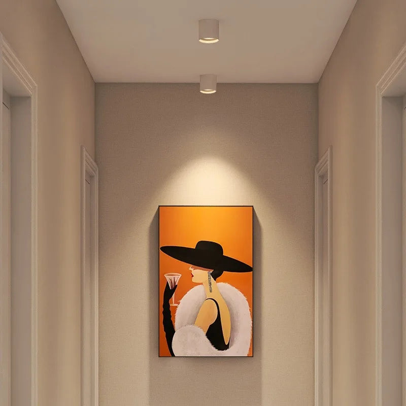 Afralia™ Aluminum Ceiling Lamp: Cylindrical Surface Mounted Downlight with Adjustable Beam Angle