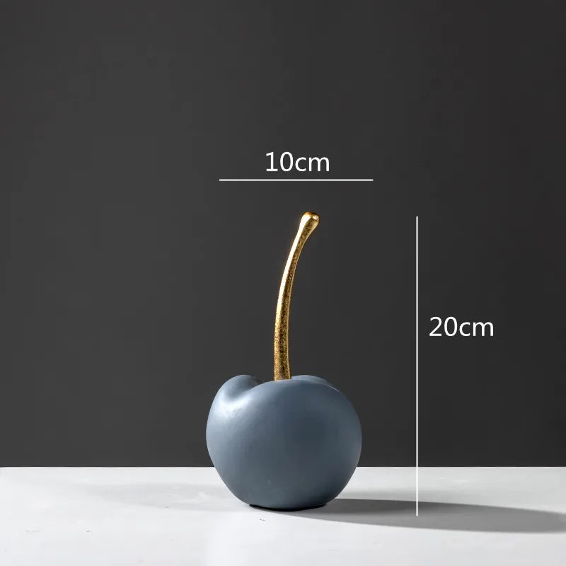 Afralia™ Blue Resin Apple Ornaments - Lucky Fruit Sculpture for Home Decoration