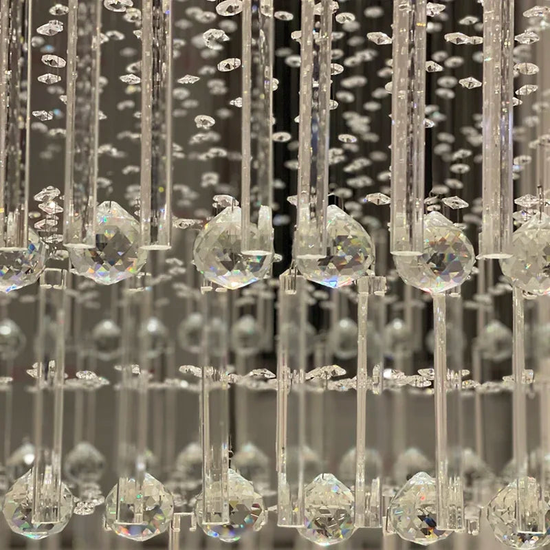 Afralia™ Modern Crystal Ceiling Chandelier for Living Room Staircase Pendant Light