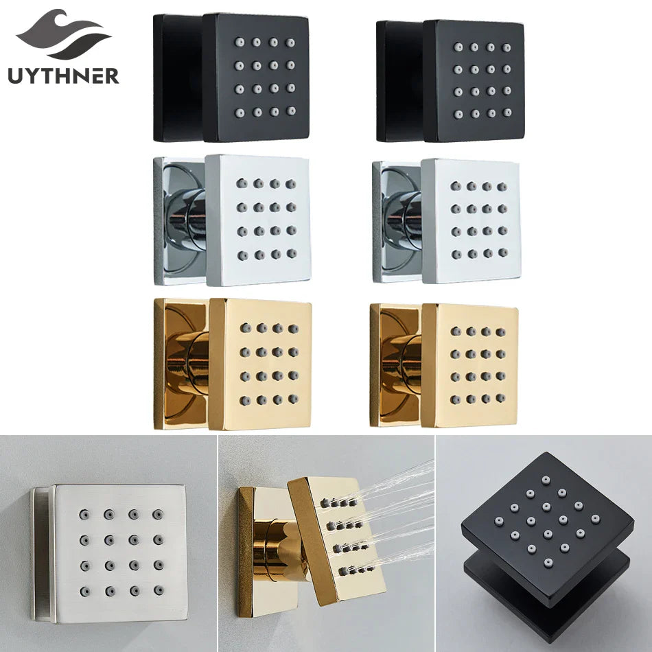 Afralia™ Brass Square Body Spray Shower Jets for Luxury Spa Massage Experience