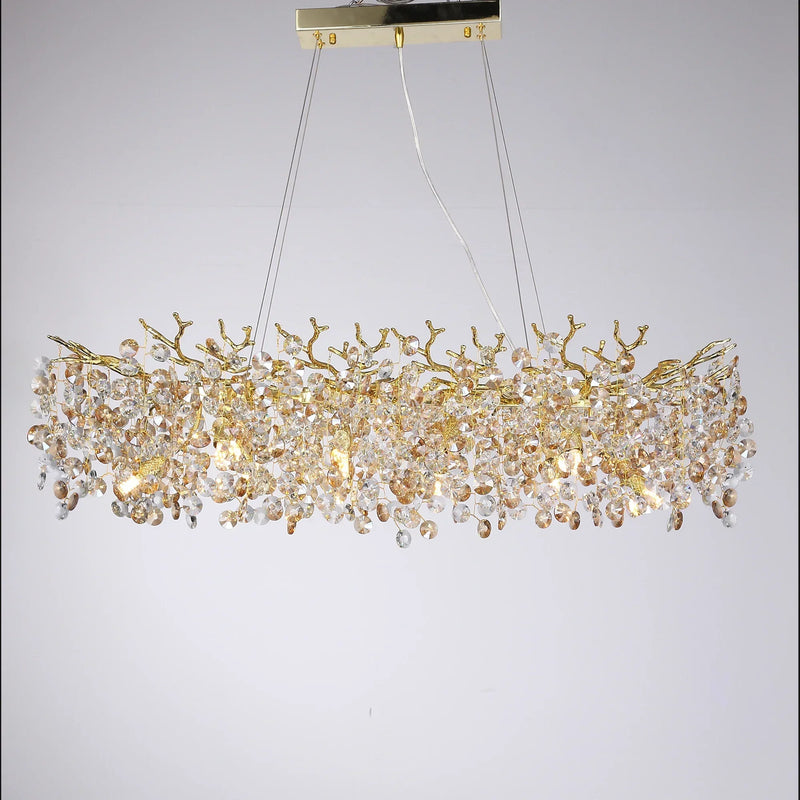 Afralia™ Crystal Sunflower Branch Chandelier: Luxurious Indoor Branch-Shaped Light