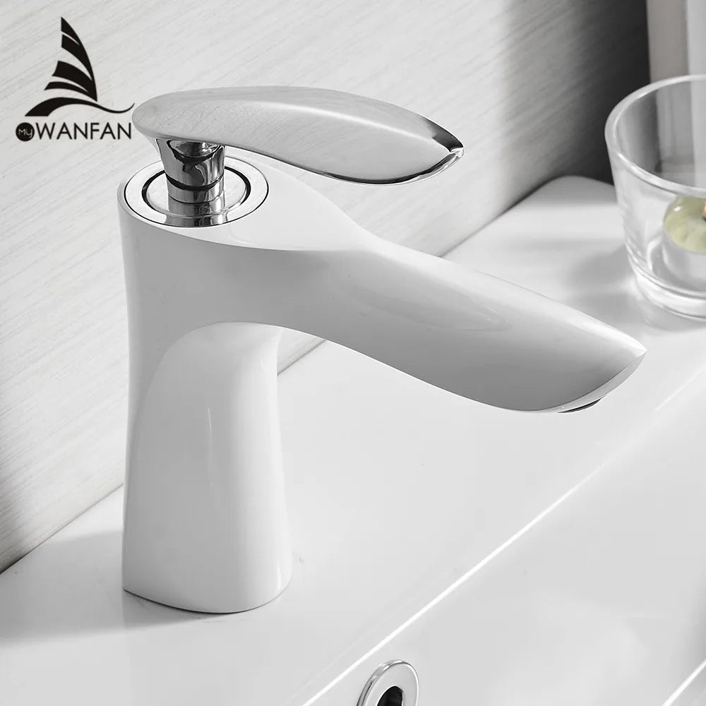 Afralia™ Chrome Brass Bathroom Basin Faucet Mixer Tap Deck Mount Tangilbe