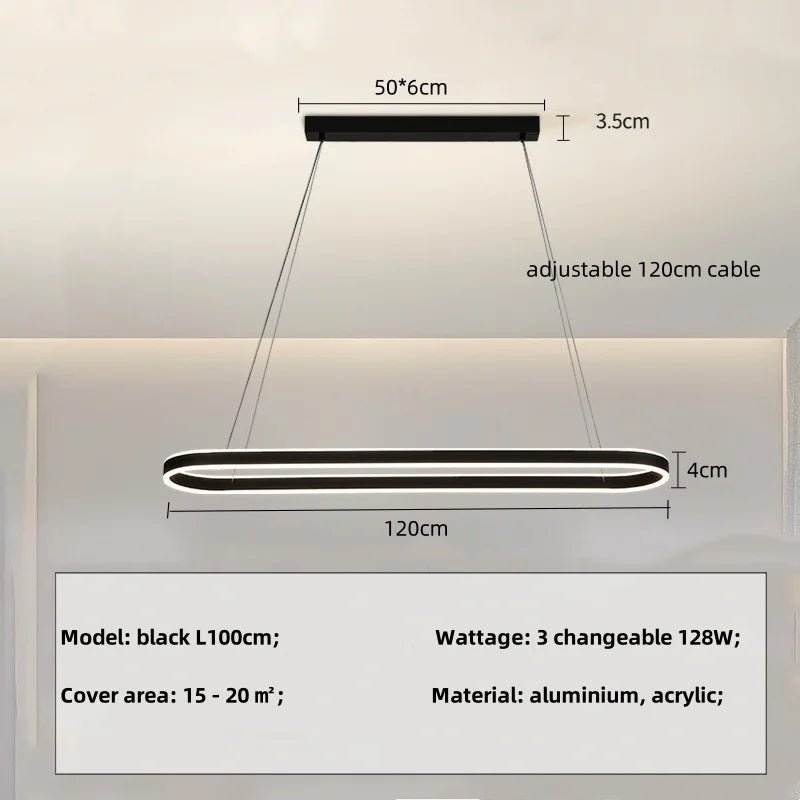 Afralia™ Circle Pendant Chandelier Dimmable LED Lights for Modern Living Room
