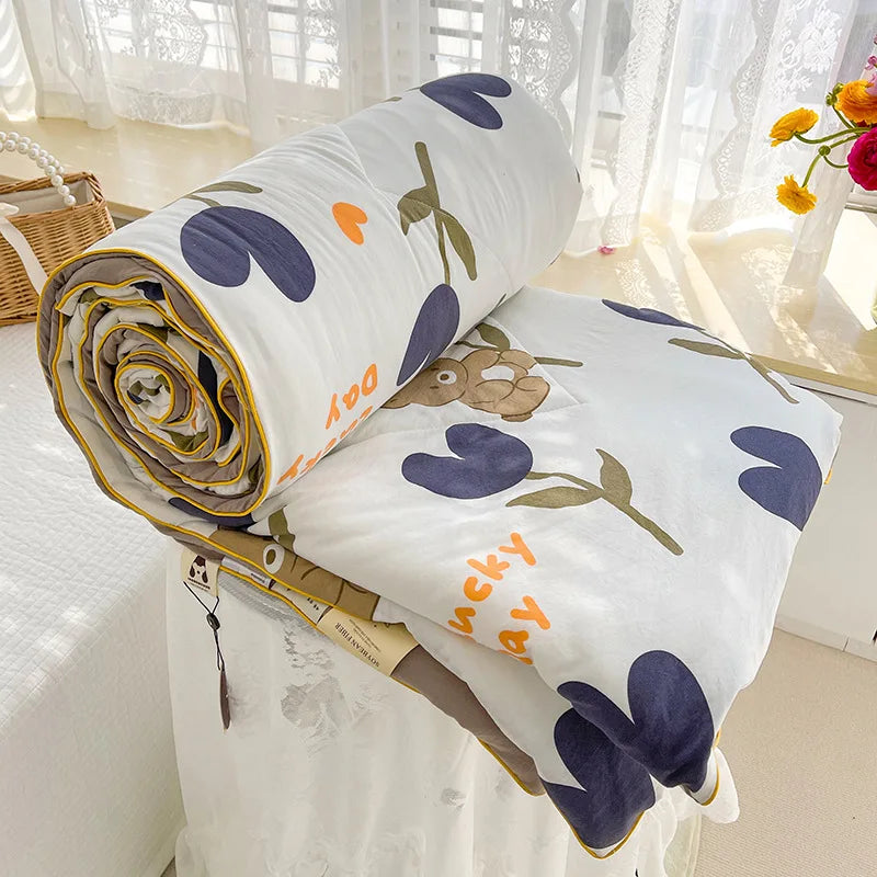 Afralia™ Double Layered Soya Fibre Filling Quilt: Soft, Breathable, Grade A Maternal and Child Comforter