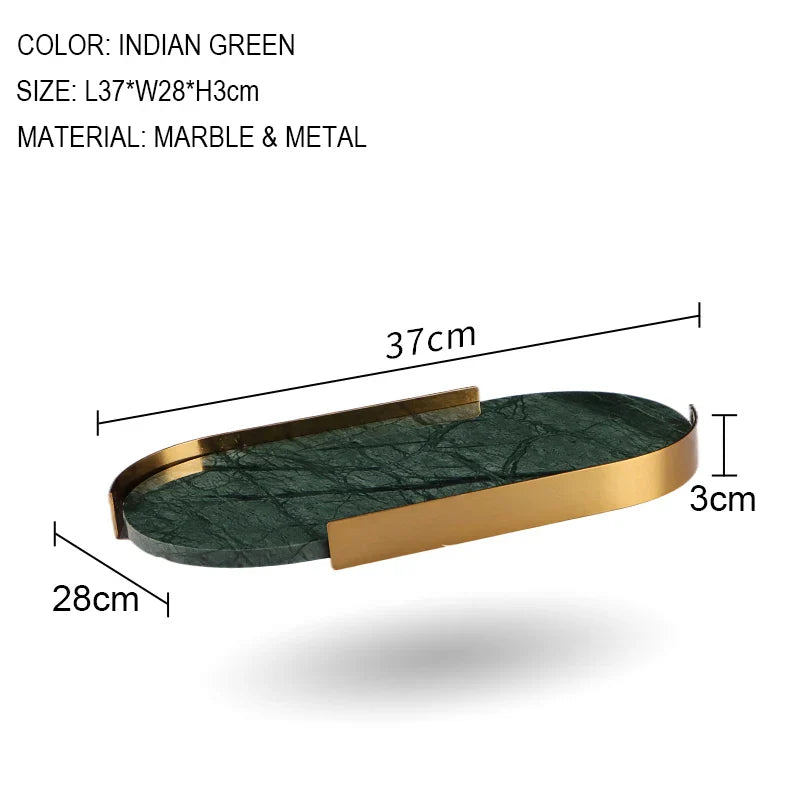 Afralia™ Marble Tray with Golden Metal Pallet for Bathroom Luxury Storage