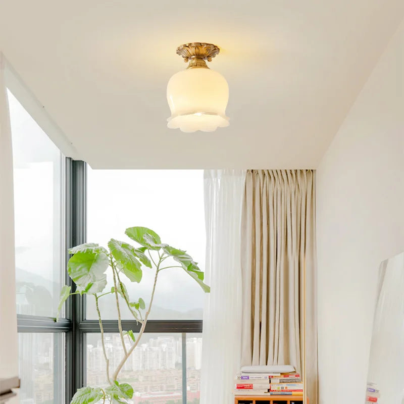 Afralia™ LED Resin Copper Ceiling Light Fixture for Aisle Porch Living Room