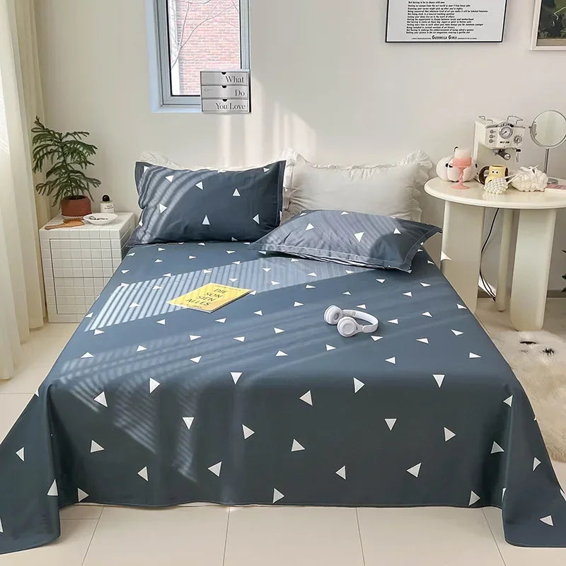 Afralia™ Tropical Plants Print Cotton Double Bed Sheet for Soft & Comfortable Sleep