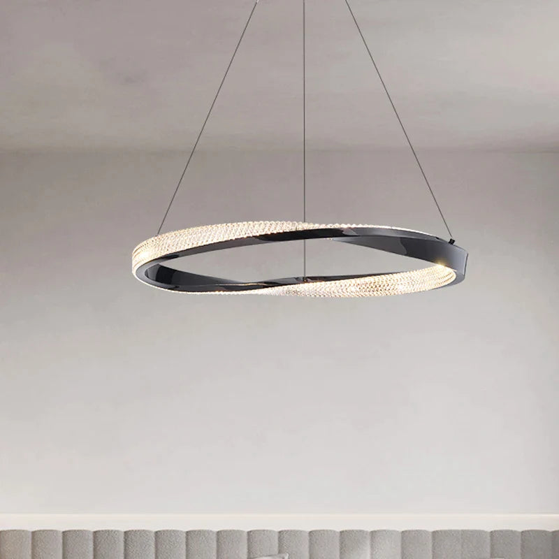 Afralia™ Minimalist Circular Chandelier for Luxury Living Room, Bedroom, and Restaurant