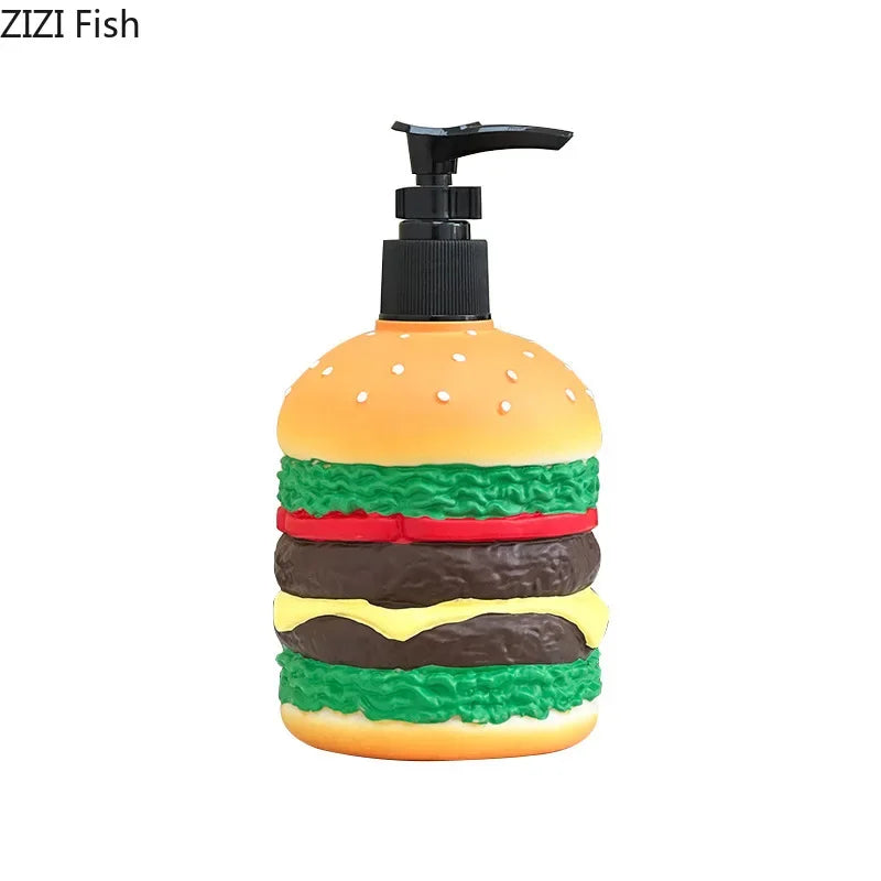 Afralia™ Multi Layered Burger Soap Dispenser Bathroom Lotion Pump Bottle