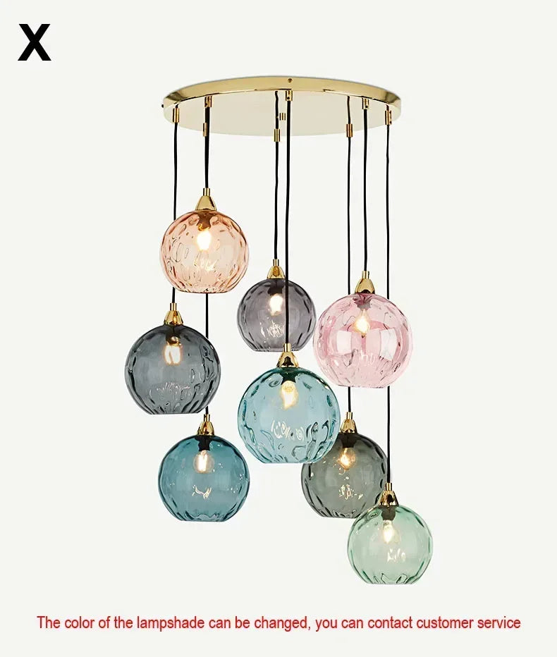 Afralia™ Water Grain Glass Ball Pendant Light: Modern Nordic Fixture for Restaurant, Kitchen, Bedroom