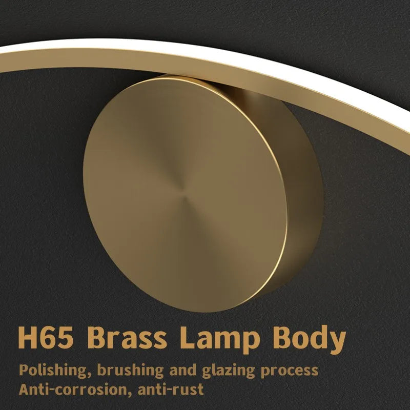 Afralia™ Modern Brass LED Wall Lamp, Nordic Copper Interior Light for Living Room, Bedroom, Stairs