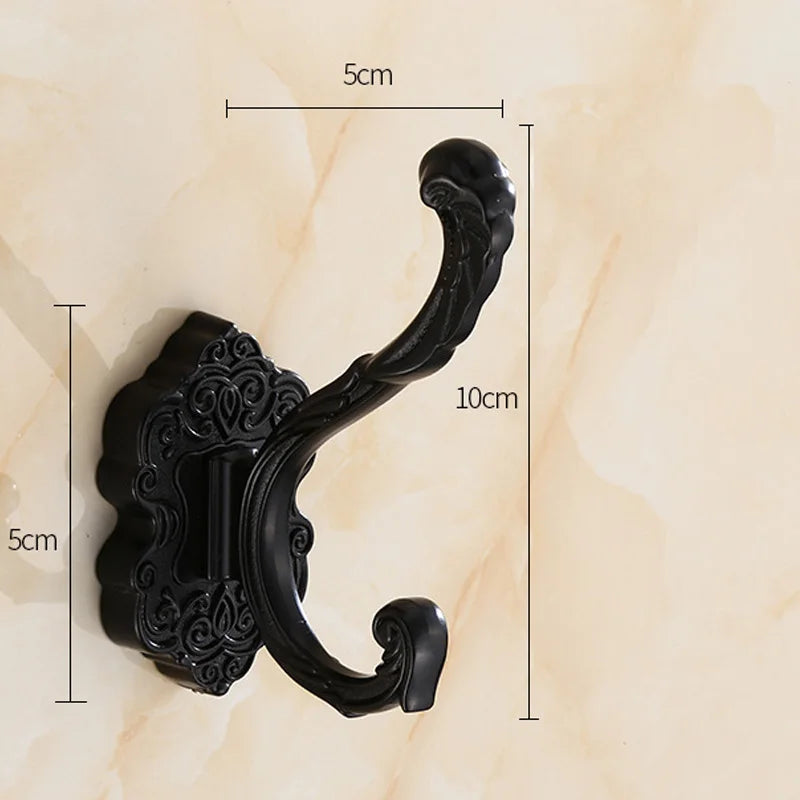 Afralia™ Antique Bronze Wall Hooks, Clothes Towel Coat Robe Metal Hanger Rack