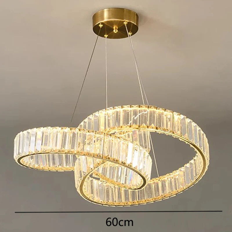 Afralia™ Crystal Chandelier: Modern Living & Dining Room Pendant Lighting Fixtures