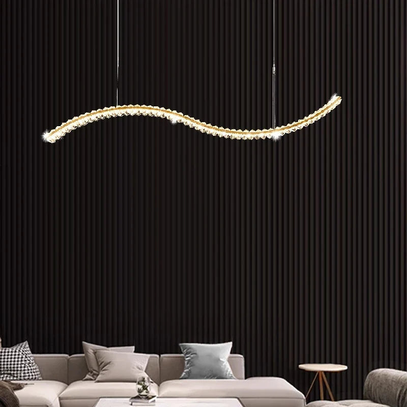 Afralia™ Crystal Chandelier Pendant Lamp Hanging Light for Living Room