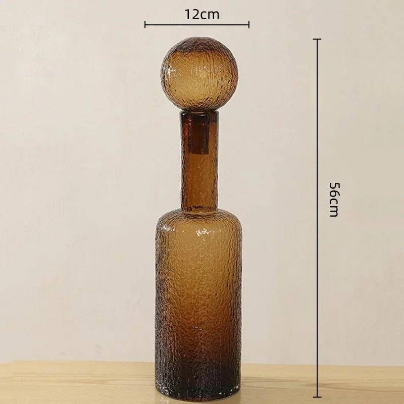 Afralia™ Clear Glass Vase with Lid, Home Decor, Aromatherapy Bottle & Candle Holder