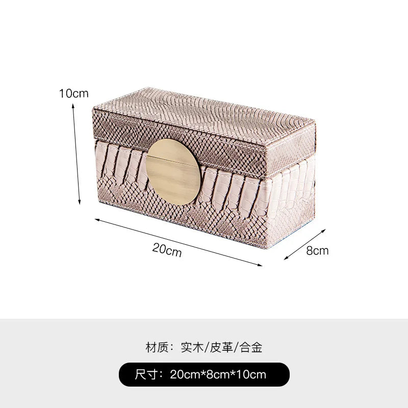 Afralia™ Snake Pattern Jewelry Box: Handmade Leather Storage with Metal Lock