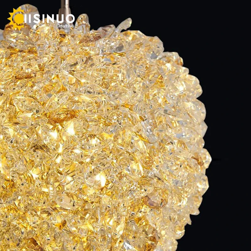 Afralia™ Crystal Ball Pendant Chandelier for Bedroom Bar Deco