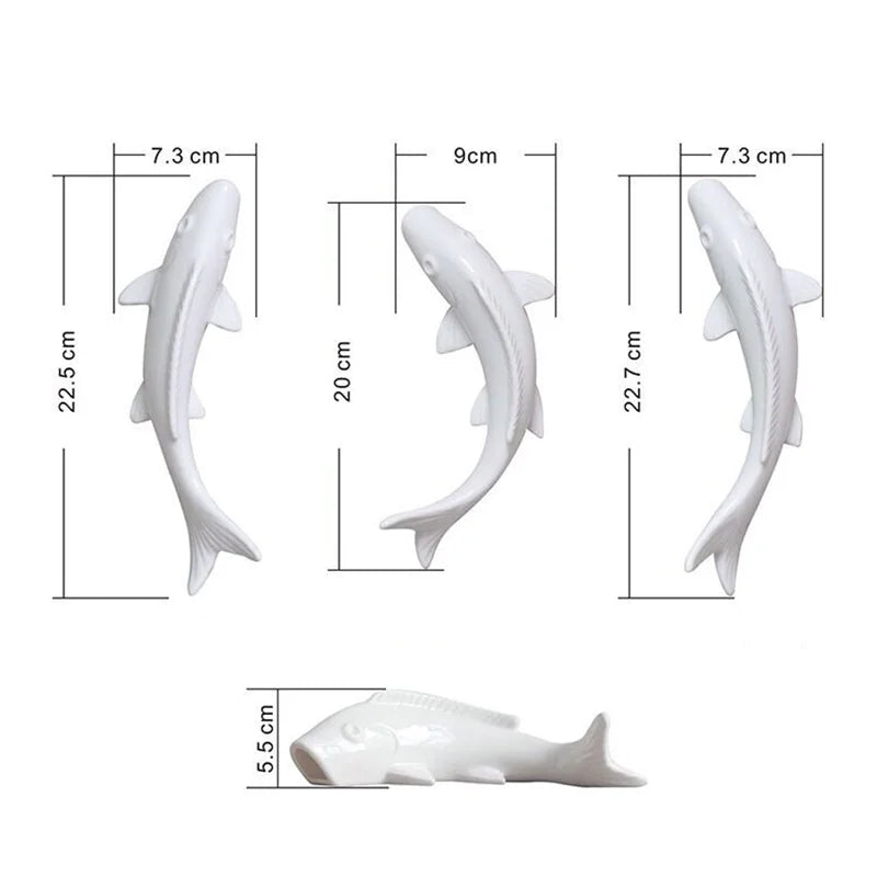 Afralia™ Ceramic Goldfish Lotus Leaf Wall Decoration Set