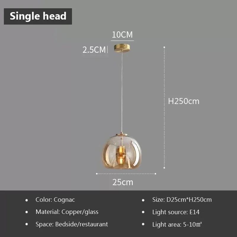 Afralia™ LED Glass Pendant Light: Modern Nordic Luxury Hanging Lamp Fixture