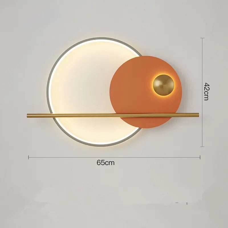 Afralia™ Circular Sofa Luxury Wall Lamp: Simple Modern Nordic Bedroom Lighting