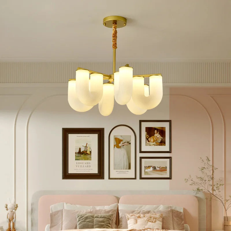 Afralia™ French Cream U-shaped Floor Lamp, Nordic Minimalism LED Light for Home Decor