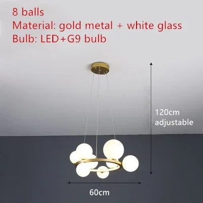 Afralia™ Clear Glass LED Chandelier: Modern Nordic Hall Parlor Lighting Fixture