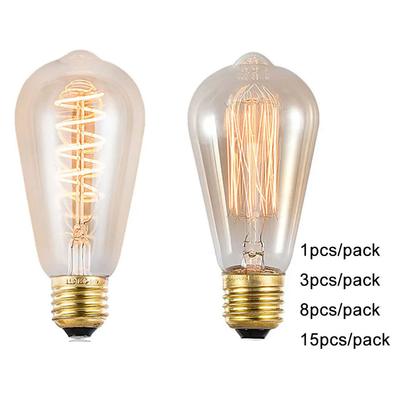 Afralia™ Amber Warm LED Spiral Filament Bulb E27 Vintage Edison 4W 2300K ST64 Bulb