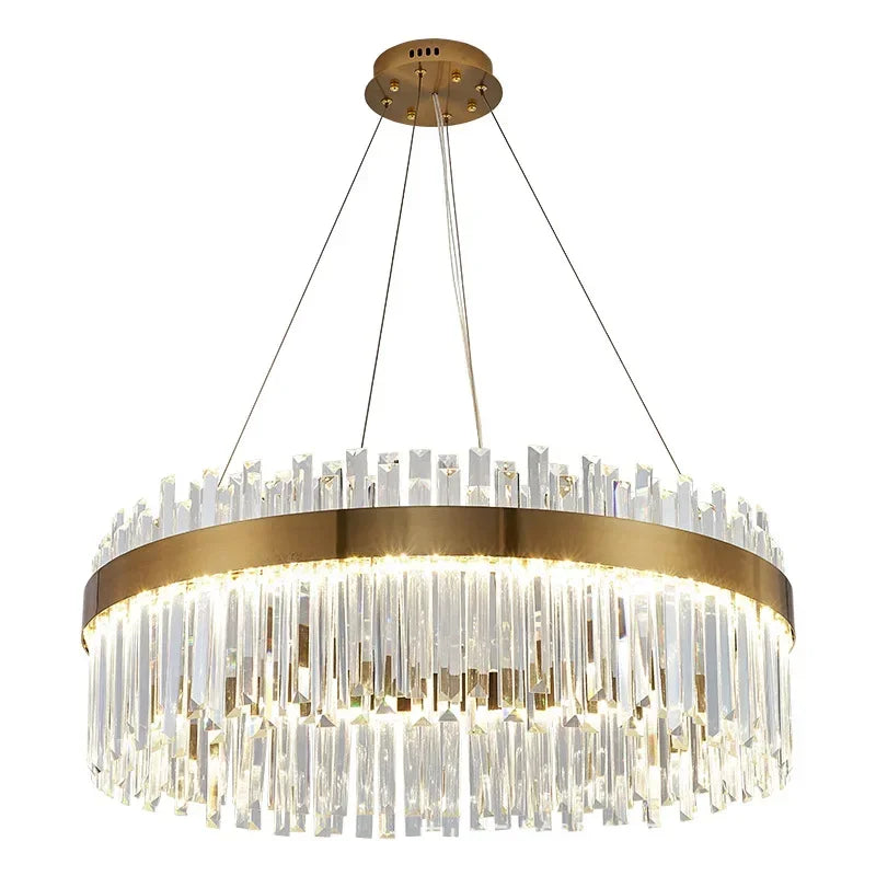 Afralia™ LED Crystal Chandelier Pendant Lamp for Modern Living Room Lighting Fixtures
