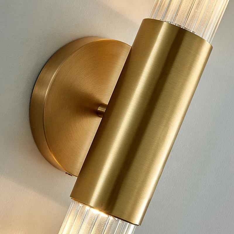 Afralia™ White Glass Wall Lamp with Gold Metal Accent