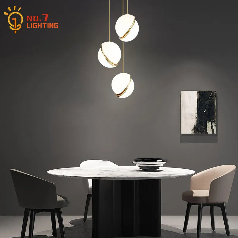 Afralia™ Gold Lustre LED Pendant Lights for Living/Dining Room, Bedroom & Shop