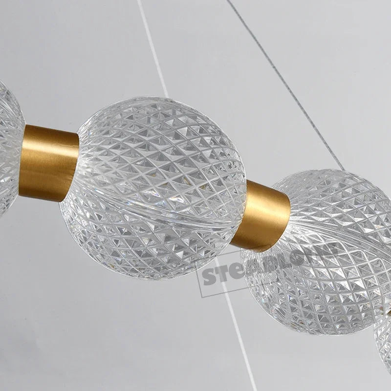 Afralia™ Glass Ball LED Chandelier Pendant for Living Room & Bedroom
