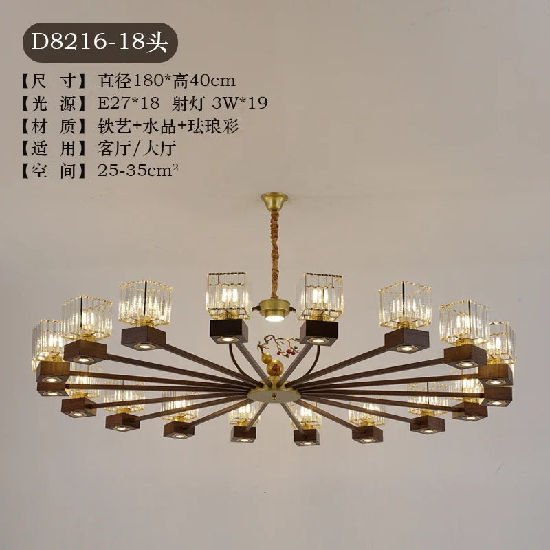 Afralia™ Crystal Dining Room Chandelier with Spotlights for Hotel Club Ballroom