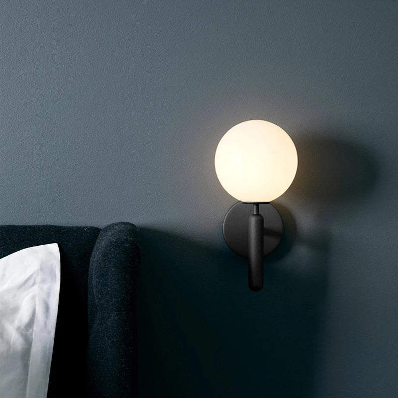 Afralia™ Glass Ball Mirror Wall Lights for Bedroom Living Room Decor