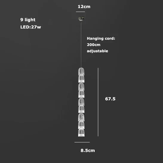 Afralia™ Crystal Bullet High Ceiling Chandelier for Living Room & Staircase