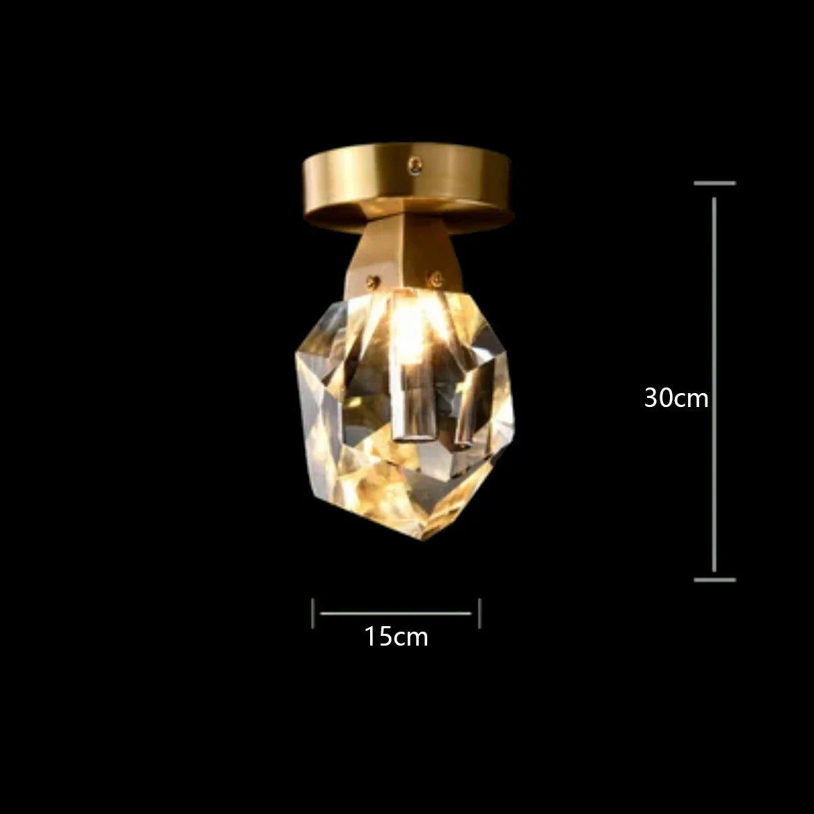 Afralia™ Diamond Crystal Brass LED Pendant Light Gold Luxury Hanglamp