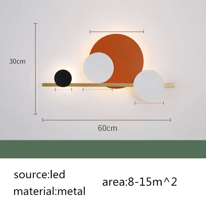 Afralia™ Circular Sofa Luxury Wall Lamp: Simple Modern Nordic Bedroom Lighting