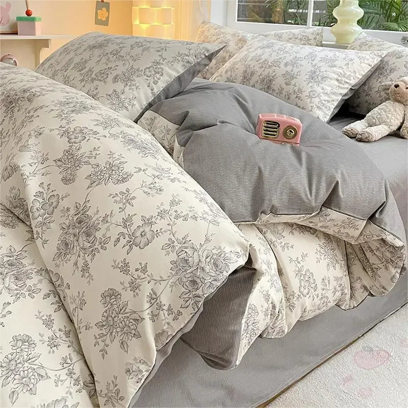 Afralia™ Rural Floral Cotton Comfort Set 200X230Cm Bedclothes