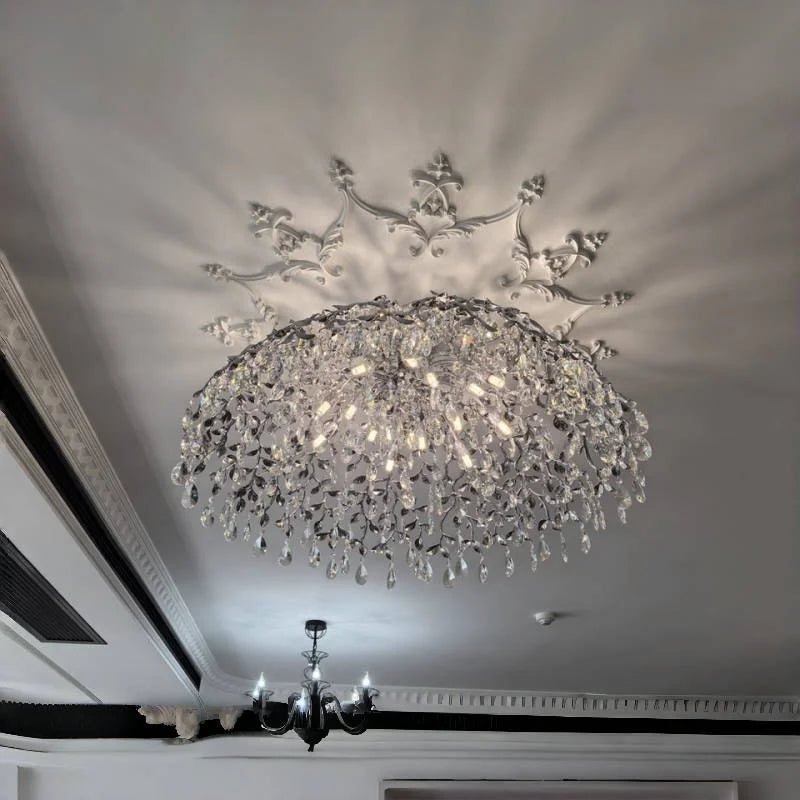 Afralia™ Golden Crystal Chandelier for Dining Living Room Bedroom Kitchen Table Lighting