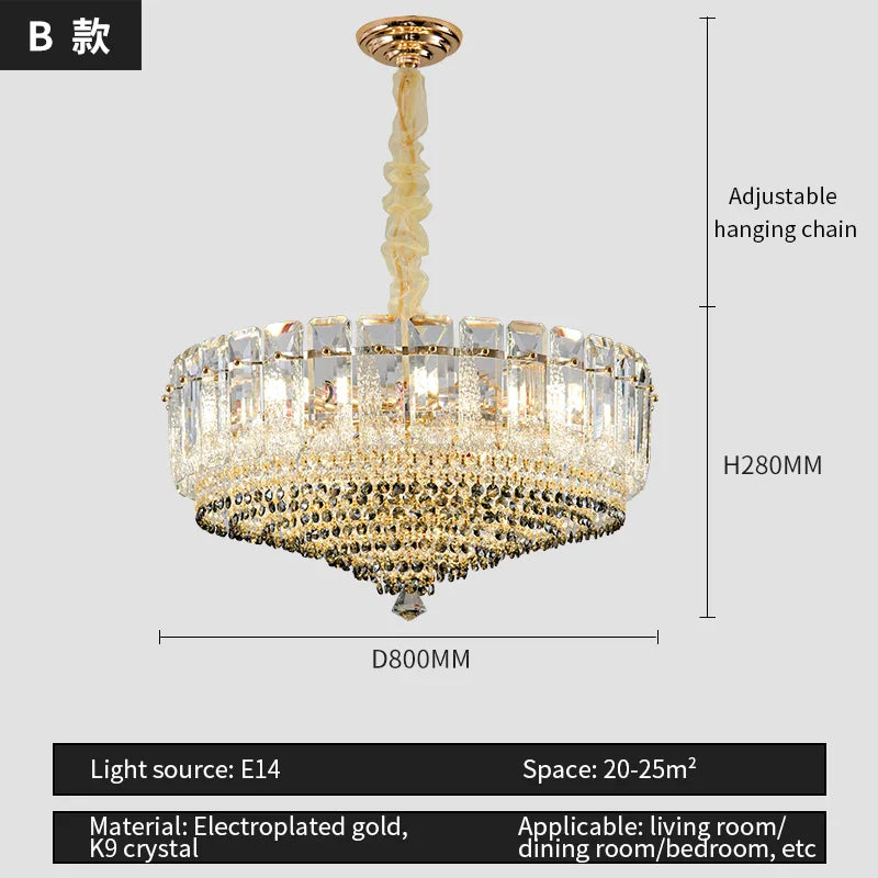 Afralia™ Crystal Light Chandelier: Modern Elegance for Living Room, Bedroom, Dining Room