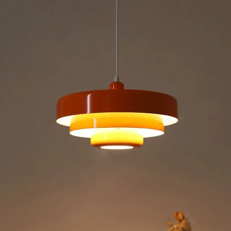 Afralia™ Retro Orange LED Chandelier for Restaurant, Home, and Bar Lighting